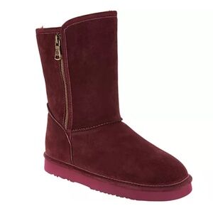 Lamo Juniper Water And Stain Resistant Suede Boots Burgundy SZ 9